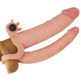 Pleasure X-Tender Vibrerende Dubbele Penis Sleeve - Beige