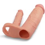 Pleasure X-Tender Dubbele Penis Sleeve - Beige