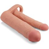Pleasure X-Tender Dubbele Penis Sleeve - Beige