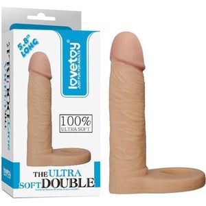 Lovetoy Voorbinddildo Voor Dubbele Penetratie Ultrasoft Double - 15 cm