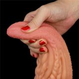 Lovetoy - XXL Extreme Dildo Alien Tongue 25 x 7.5 cm - Lichte/donkere Huidskleur