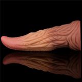 Lovetoy - XXL Extreme Dildo Alien Tongue 25 x 7.5 cm - Lichte/donkere Huidskleur
