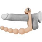 Ultrasofte Cockring met vibrerende buttplug voor anale penetratie - 15 cm
