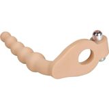 Ultrasofte Cockring met vibrerende buttplug voor anale penetratie - 15 cm