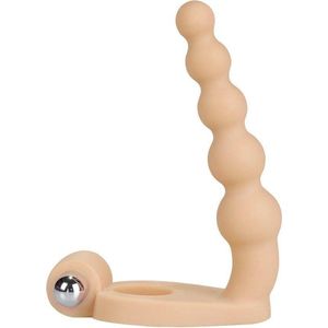 Ultrasofte Cockring met vibrerende buttplug voor anale penetratie - 15 cm