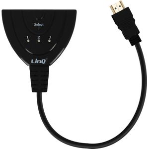 HDMI Mannelijk naar 3x HDMI Vrouwelijk LinQ Full HD Multiport Adapter Zwart