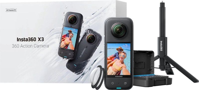 Insta360 - X3 - Action Cam - Zwart - 360° Opnames - Bluetooth, WiFi, NFC
