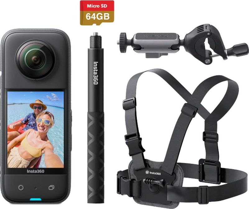 Insta360 X3 Fiets Combo X3 camera Fiets accessoire 64GB geheugenkaart Selfiestick