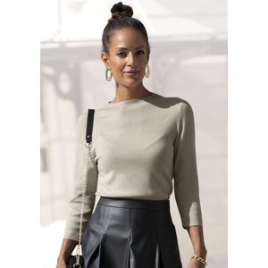 Gebreide Trui - Beige Mêlee - Lichte Breikwaliteit - Aansluitend