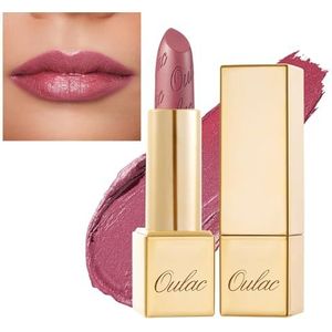 OULAC Pink Metallic Shine Lipstick met langhoudende glitter, zachte en ultra-hydraterende lippenstift, veganistisch en wreedheid-vrij, volledige dekking 4,3 g, Cosmopolis (01)