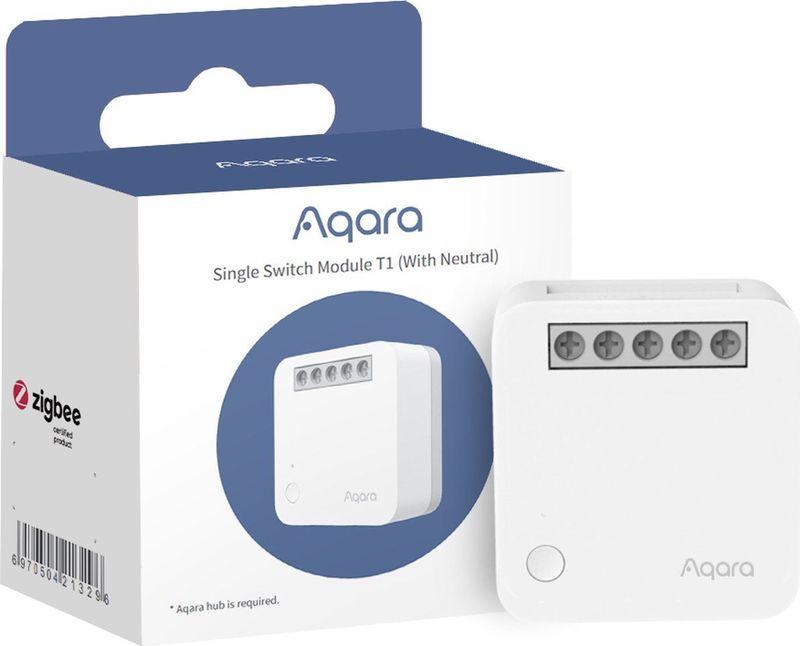 Aqara Inbouw Schakelaar T1 - Max. 2300W - 3-draads - Zigbee - Wit