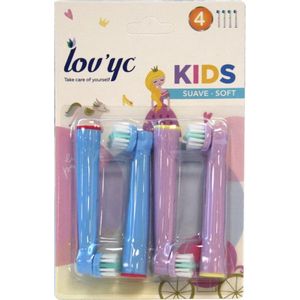 Lovyc Kids Princess Tandenborstelkoppen naar Elektrisch Tandenborstel Soft - 4 STUKS