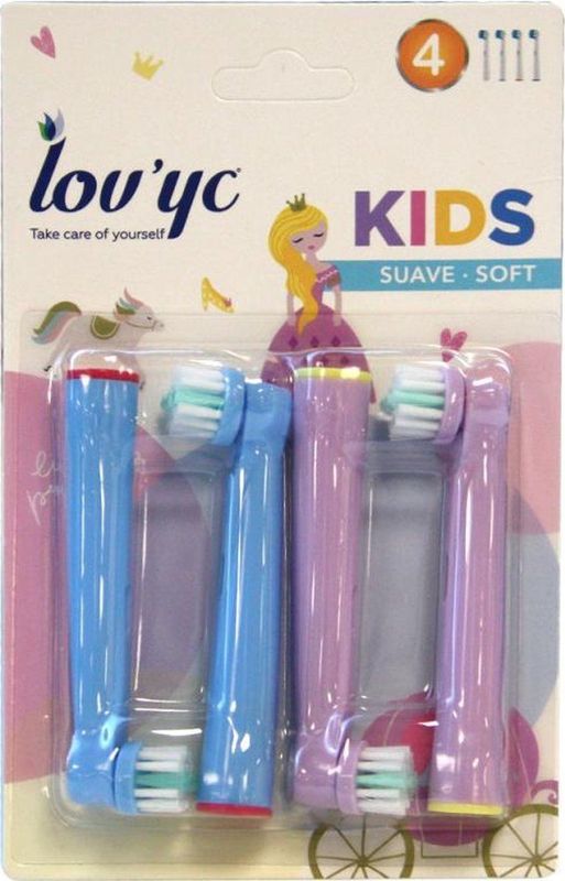 Lov 'Yc Opzetborstels Soft Princess 4st - Compatibel met Oral-B®