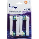 Lovyc Liefs Action Floss Tandenborstelkoppen naar Elektrisch Tandenborstel - 4 STUKS