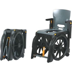 WheelAble rolstoel | Opvouwbare en verrijdbare douchestoel / toiletstoel