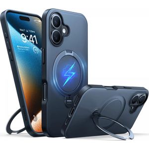 Torras Ostand Spin Case for iPhone 16 (Black)