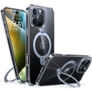 Torras Ostand Spin Series Case for iPhone 16 Pro (Transparent)