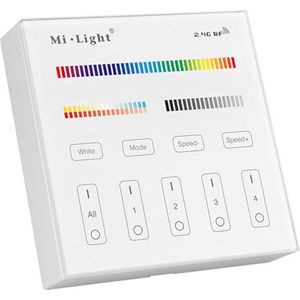 Mi-Light MiBoxer - Smart Touch Wandbediening - RGB+CCT - 4 Zone - Mat Wit