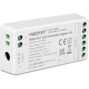 MiBoxer - Zigbee RGB-CCT Controller - LED Strips - 12-24V - 6A per Kanaal