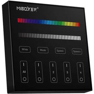 Mi-Light Mi-Boxer - (B4) - 4-Zone RGB+CCT Paneelafstandsbediening - (Batterijen niet inbegrepen) - Zwart