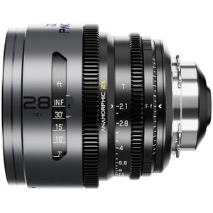 Dzofilm Pavo 2x Anamorphic 28mm T2.1 voor PL/EF Mount (S35) imperial - Blauw gecoat (Canon EF, APS-C / DX), Objectief, Zwart