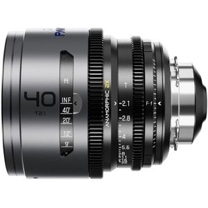 Dzofilm Pavo 2x Anamorphic 40mm T2.1 voor PL/EF Mount (S35) imperial - Blauw gecoat (Canon EF, APS-C / DX), Objectief, Zwart