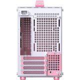 Jonsplus - MATX Handgreepkoffer - PC-behuizing - Wit - Roze - Transparant