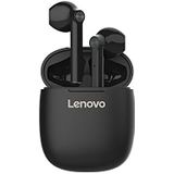 Lenovo HT30 – Bluetooth-hoofdtelefoon 5, draadloos, stereo, in-ear hoofdtelefoon met touch-bediening, geïntegreerde microfoon, compacte oplaadbox, zwart