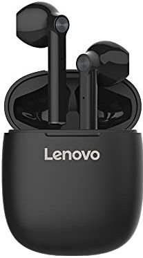 Lenovo HT30 – Bluetooth-hoofdtelefoon 5, draadloos, stereo, in-ear hoofdtelefoon met touch-bediening, geïntegreerde microfoon, compacte oplaadbox, zwart