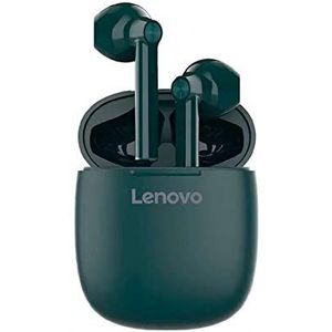 Lenovo HT30 – Bluetooth-hoofdtelefoon 5, draadloos, stereo, in-oortelefoon met touch-bediening, geïntegreerde microfoon, compacte oplaadbox – donkergroen