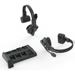 Hollyland Solidcom C1 Full-Duplex Draadloze Headset Intercom Systeem voor 1300ft Communicatie Groepsgesprek, Single-Ear Headset met 1 Master & 1 Remote Hoofdtelefoon (2 Gebruikers)