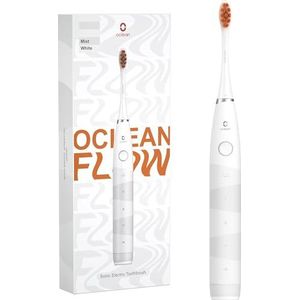 Oclean Flow Sonic elektrische tandenborstel, 5 modi met bleken, draagbaar, DuPont borstelkop, 180 dagen batterijduur, IPX7 waterdicht, 2 minuten timer en 30s herinnering, USB Type-C opladen, wit