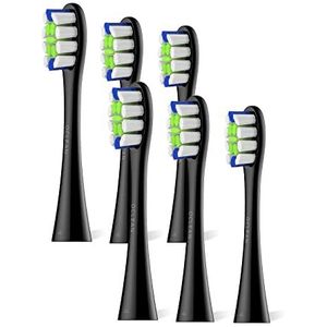 Oclean Brush Head Plaque Control Vervangende Opzetstuk voor Tandenborstel Black 6 st