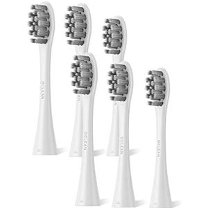 Oclean Vervangende tandenborstelkoppen, 6 stuks, wit, compatibel met alle Oclean elektrische tandenborstel (Gum Care)