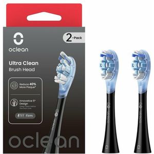 Oclean - Têtes de Brosse à Dents - Noir - Poils Fermes - Lot de 2