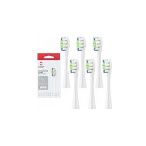 Oclean Brossettes de recharge professional W06, Compatible avec Oclean Flow, X Pro, X Pro Elite, X Pro Digital, X10, X Ultra, Air2, F1, Approuvés Par La FDA, Blanc-6Pcs