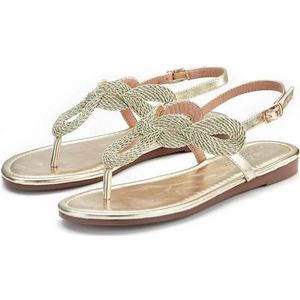 Lascana - Sandaal - Goudkleur - VEGAN - Open Neus - Laag