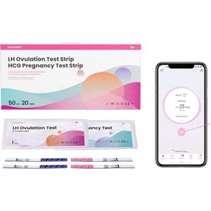 Femometer LH Ovulatietest 50 st + hCG Zwangerschapstest 20 st - ook te lezen met APP - Brievenbuspakket