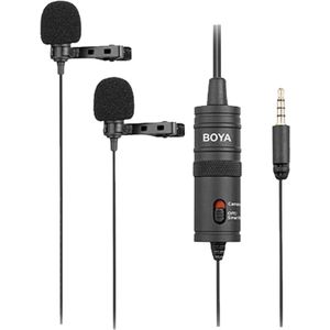 Boya Duo Lavalier Microfoon BY-M1DM voor Smartphone, DSLR, Camcorders en PC