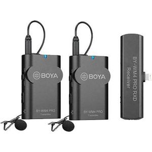 Boya 2.4 GHz Duo Lavalier Microfoon Draadloos BY-WM4 Pro-K4 Voor IOS