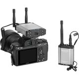 Saramonic Vlink2 Kit1 draadloze lavalier microfoon set voor interviews met talkback functie, te gebruiken voor op camera