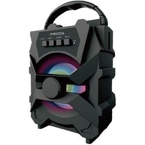 Proda Xunshen Draagbare Draadloze Bluetooth Luidspreker FM Radio + Micro SD (4 h, Voeding via USB), Bluetooth luidspreker, Zwart