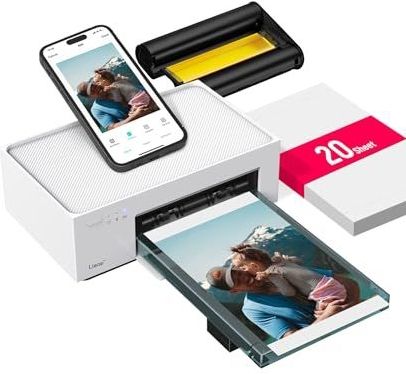 Liene Amber M100 wifi-fotoprinter met 20 papieren, 10 x 15 cm, voor smartphone/pc, hoogwaardige fotoprinter, draagbaar, onmiddellijk, 300 dpi, thermische sublimatie en stabiele wifi-verbinding