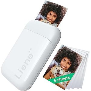 Liene - K100 - Draagbare Fotoprinter - Wit - Bluetooth 5.0 - Inclusief 5 Zink Fotopapier