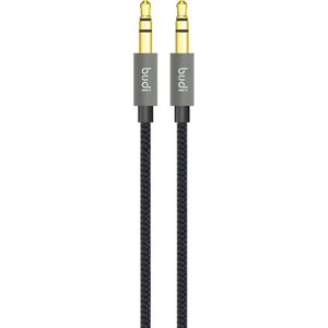 Budi AUX cable mini jack 3.5mm to mini jack 3.5mm , 1.2m (zwart)