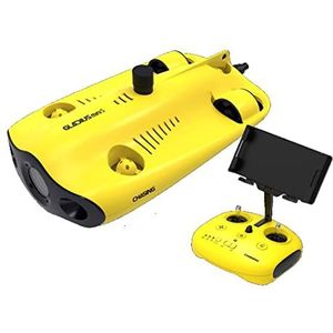 Chasing Gladius Mini Drone S - ROV - Tot 200 m - 4K UHD Camera - Inclusief: Direct-Connect Remote Contoller, 64GB SD-kaart, GoPro Montagevoet - Anti-Stuck Motor - Geel