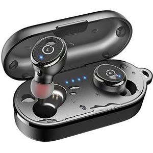 TOZO T10 Bluetooth 5.3 Oordopjes Echte Draadloze Stereo-koptelefoon IPX8 Waterdicht In Het oor Draadloos Oplaadetui Ingebouwde Microfoon Headset Premium Geluid Met Diepe Bas Voor Hardloopsporten Zwart