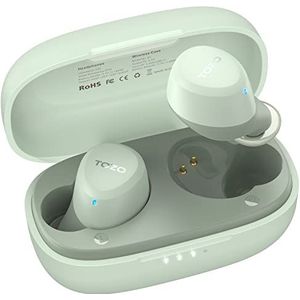 TOZO A1 Mini draadloos oordopjes Bluetooth 5.0 in-ear lichtgewicht hoofdtelefoon Ingebouwde microfoon Meeslepend premium geluid Lange-afstandsverbinding Headset (compatibel voor klein oor) (Groente)