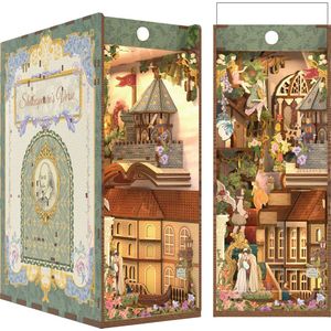 Tonecheer Book Nook: Shakespeare's Verse | Houten 3D-puzzel | Verlicht | Sensor | DIY-miniatuurhuis | TQ129