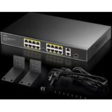 Cudy 16-poorts PoE+ Switch - 2 GbE - 1 SFP - 200W PoE